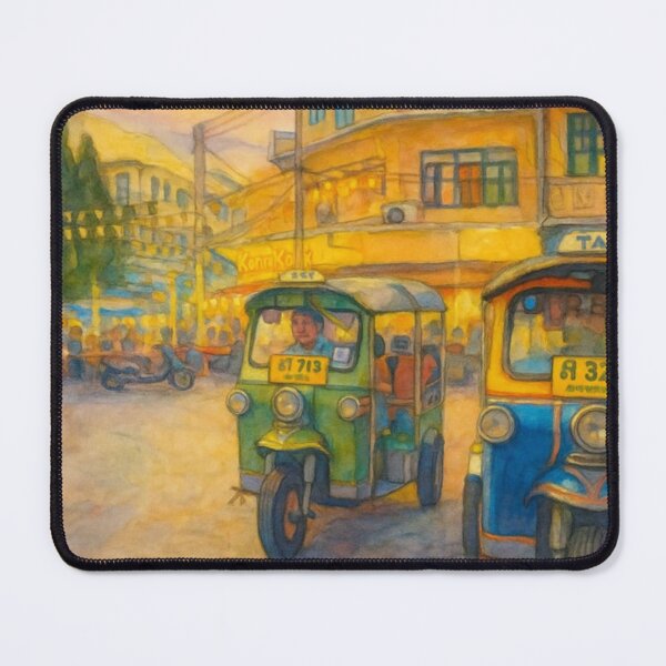 Item preview, Tuk-Tuk Ride in Bangkok – Watercolor Street Scene designed and sold by NOKKI--NOKKI.