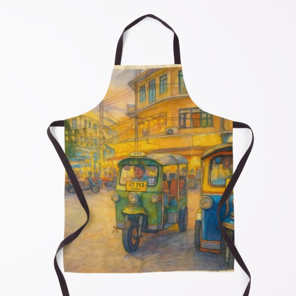 Item preview, Tuk-Tuk Ride in Bangkok – Watercolor Street Scene designed and sold by NOKKI--NOKKI.