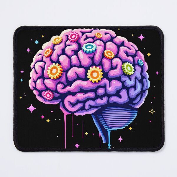 Item preview, A close up of a brain with gears and stars on it designed and sold by cafegrafis.