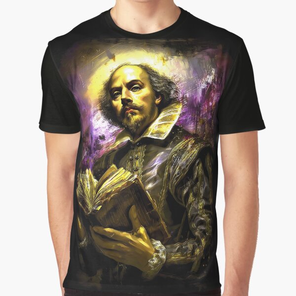 Item preview, William Shakespeare – Golden Verse Portrait Tee designed and sold by Somnagraphs.