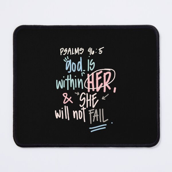 Item preview, God is within her and she will not fail - Psalms 46:5 Christian Bible Verse designed and sold by Alibijaban.