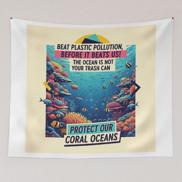 Item preview, Vintage 80s Style Graphic "Protect Our Coral Oceans" designed and sold by ART-POD-PL.