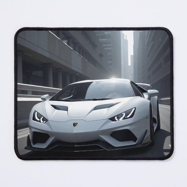 Item preview, White Lamborghini in Cityscape designed and sold by DigitalHeadache.