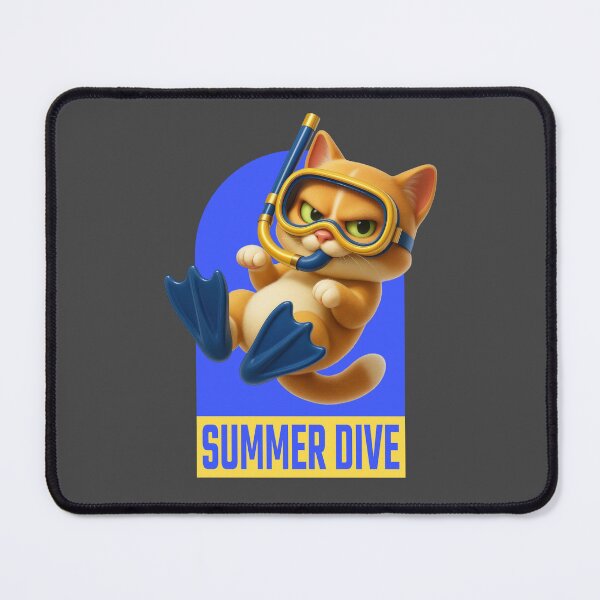 Item preview, Snorkeling Cat with Flippers – Summer Dive Adventure designed and sold by iamwonderkitty.
