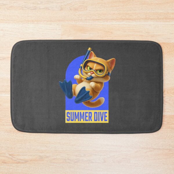 Item preview, Snorkeling Cat with Flippers – Summer Dive Adventure designed and sold by iamwonderkitty.