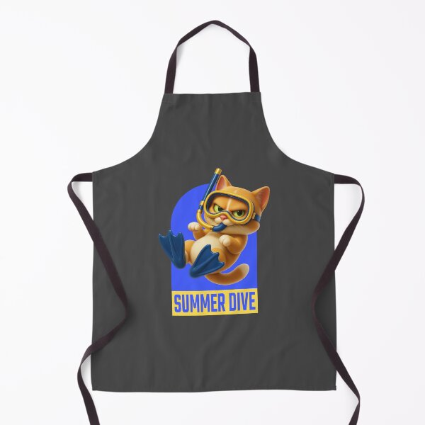 Item preview, Snorkeling Cat with Flippers – Summer Dive Adventure designed and sold by iamwonderkitty.