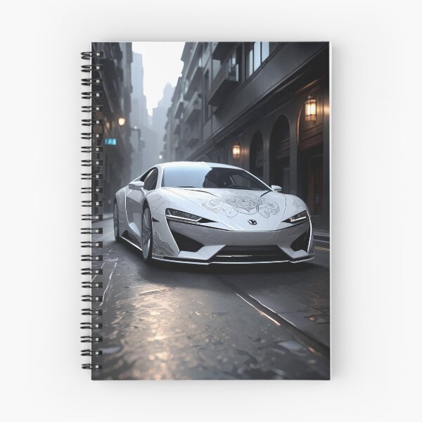 Item preview, White Sports Car on City Street designed and sold by DigitalHeadache.
