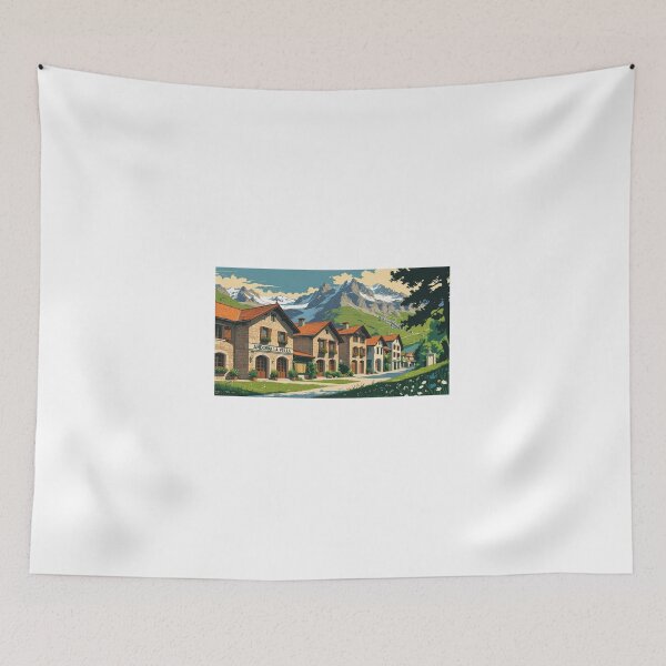 Item preview, Andorra la Vella – vintage mountain design and alpine architecture designed and sold by StormArte.
