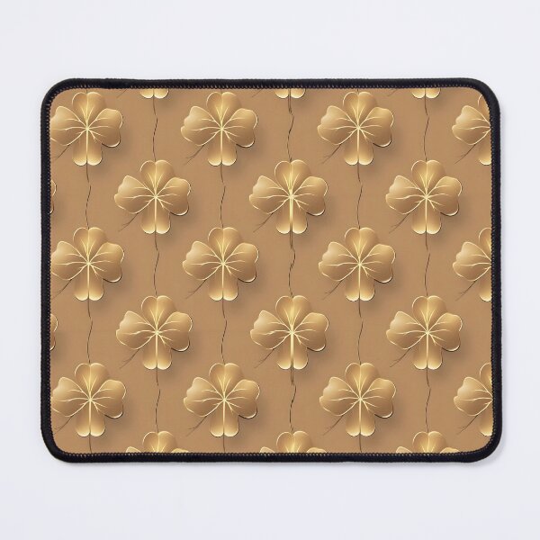 Item preview, Golden Four-Leaf Clover On Mocha Mousse Background  designed and sold by MKH GARDEN STORE.