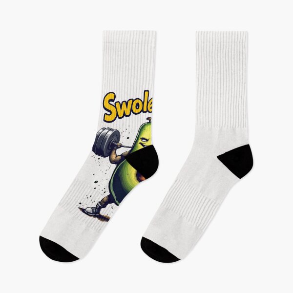 Item preview, A cartoon avocado lifting a barbell with the words swoleador designed and sold by cafegrafis.