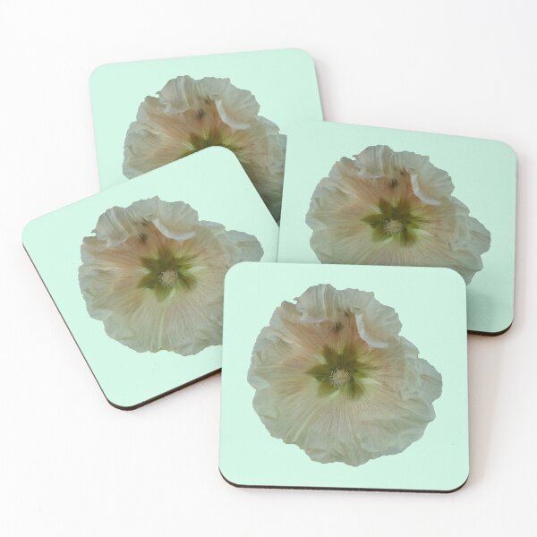 Item preview, pastel peach hollyhock designed and sold by ThePlantGoblin.