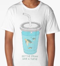 Skip the Straw Save a Turtle Long T-Shirt