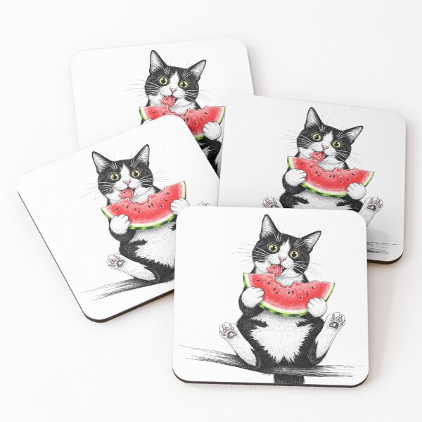Item preview, Greedy Watermelon Cat designed and sold by ArtGeo68.