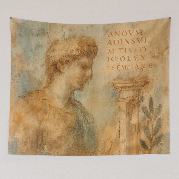 Item preview, Antique fresco fragment – vintage wall painting poster designed and sold by Bernd Friese.