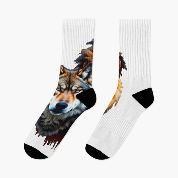 Item preview, Majestic Wolf & Lion Art – Vivid and Powerful Animal Design designed and sold by 001Haiba.