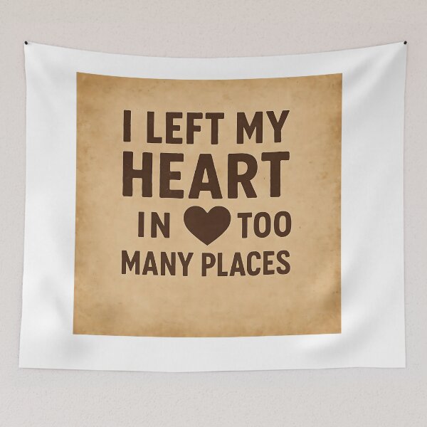 Item preview, I Left my Heart in too many places (Minimalistic Design for Travel Lover 1) designed and sold by Lydian Dreams.