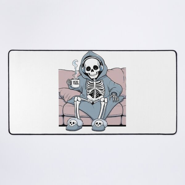 Item preview, Dead Tired – Lazy Skeleton in Hoodie Funny T-Shirt Design designed and sold by ArghavanMardani.