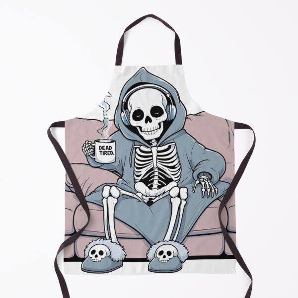 Item preview, Dead Tired – Lazy Skeleton in Hoodie Funny T-Shirt Design designed and sold by ArghavanMardani.
