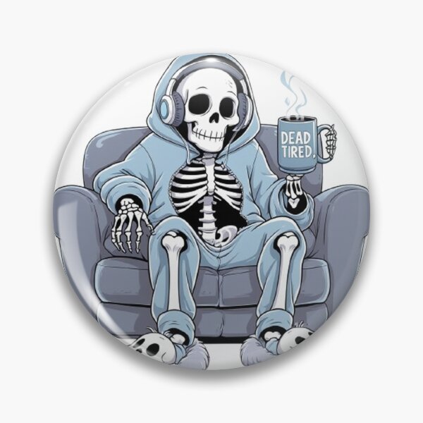 Artikelvorschau, Dead Tired – Faules Skelett im Kapuzenpullover Lustiges T-Shirt Design entworfen und verkauft von ArghavanMardani.