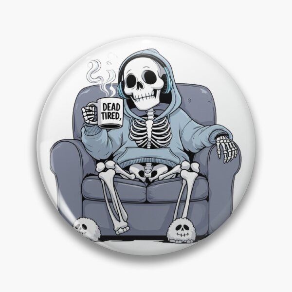Artikelvorschau, Dead Tired – Faules Skelett im Kapuzenpullover Lustiges T-Shirt Design entworfen und verkauft von ArghavanMardani.