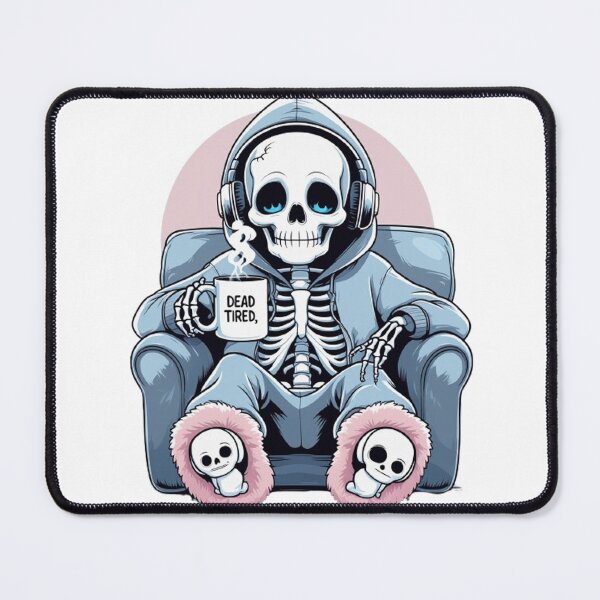 Item preview,  Dead Tired – Lazy Skeleton in Hoodie Funny T-Shirt Design designed and sold by ArghavanMardani.