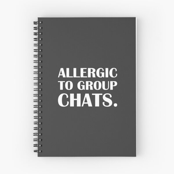 Item preview, Allergic to Group Chats. / Introvert Joke Funny T-Shirt Label designed and sold by introvertvibes.