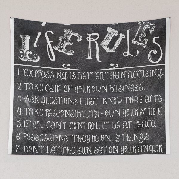 Item preview, Life Rules Inspirational Sign designed and sold by Sasha Art Gallery.