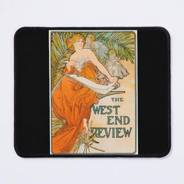 Item preview, The West End Review Poster by Alphonse Mucha | Art Nouveau Vintage Print | Elegant Woman Wall Art | Classic Decorative Advertisement designed and sold by artofuniverse.