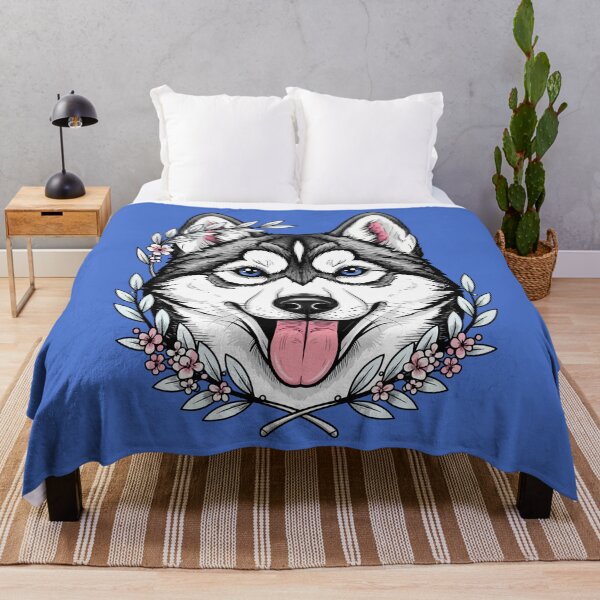 Item preview, Siberian Husky Dog And Mountain Laurel Blossom designed and sold by taiche.