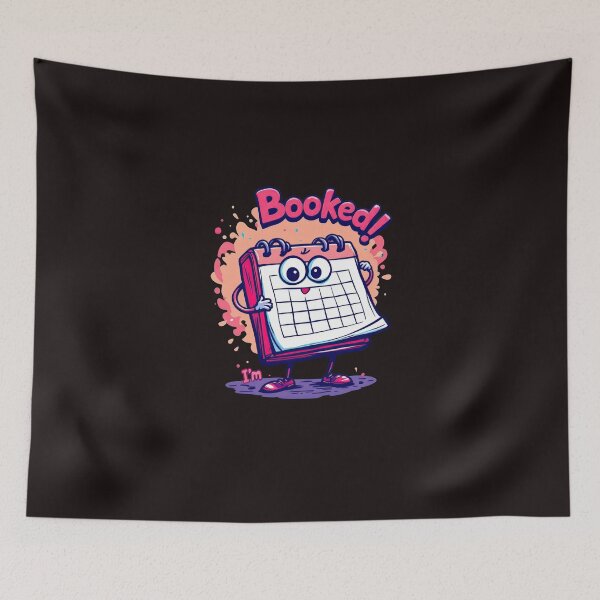 Item preview, A cartoon book character holding a pencil and a book with the word booked designed and sold by cafegrafis.