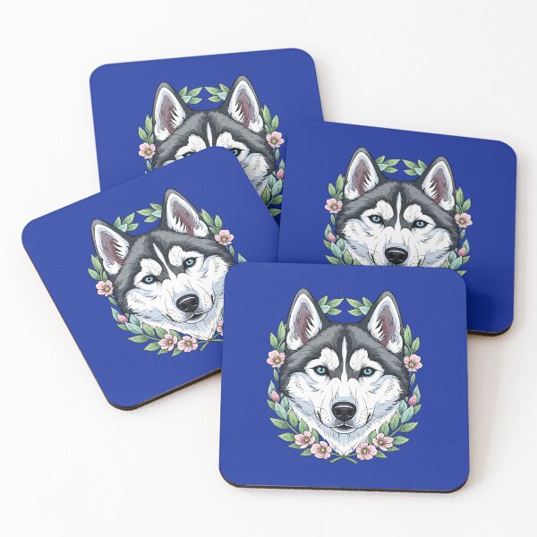 Item preview, Siberian Husky Dog And Mountain Laurel Flowers designed and sold by taiche.