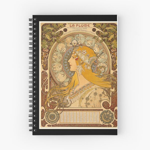 Item preview, Zodiaque La Plume Poster by Alphonse Mucha | 1897 Art Nouveau Zodiac Print | Vintage Woman Wall Art | Elegant Celestial Decorative Poster designed and sold by artofuniverse.