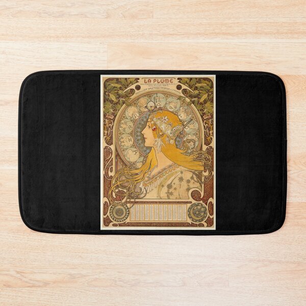 Item preview, Zodiaque La Plume Poster by Alphonse Mucha | 1897 Art Nouveau Zodiac Print | Vintage Woman Wall Art | Elegant Celestial Decorative Poster designed and sold by artofuniverse.