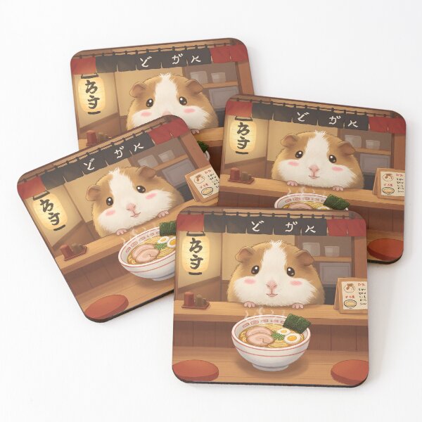 Item preview, Guinea Pig's Ramen Dream: A Kawaii Japanese Food Illustration designed and sold by Simple_Lines2025.