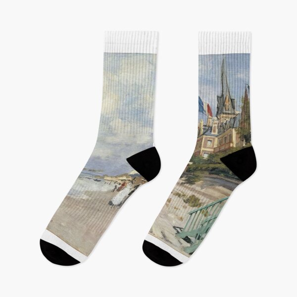 Item preview, The Boardwalk on the Beach at Trouville   1870 by Claude Monet designed and sold by GabyddAlessandr.