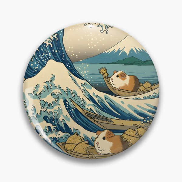 Item preview, The Great Hay Wave: Ukiyo-e Guinea Pig & Mount Fuji Adventure designed and sold by Simple_Lines2025.