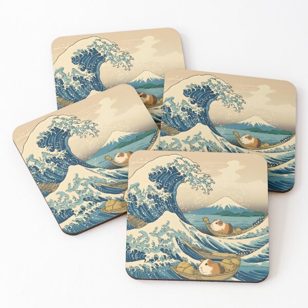 Item preview, The Great Hay Wave: Ukiyo-e Guinea Pig & Mount Fuji Adventure designed and sold by Simple_Lines2025.