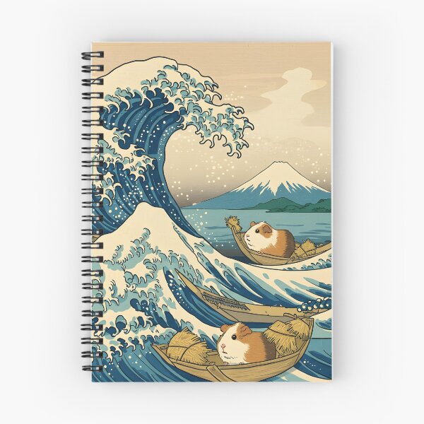 Item preview, The Great Hay Wave: Ukiyo-e Guinea Pig & Mount Fuji Adventure designed and sold by Simple_Lines2025.