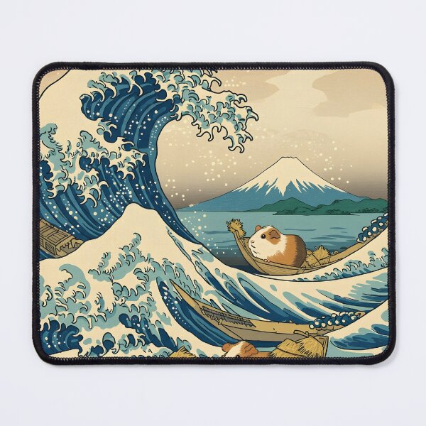 Item preview, The Great Hay Wave: Ukiyo-e Guinea Pig & Mount Fuji Adventure designed and sold by Simple_Lines2025.