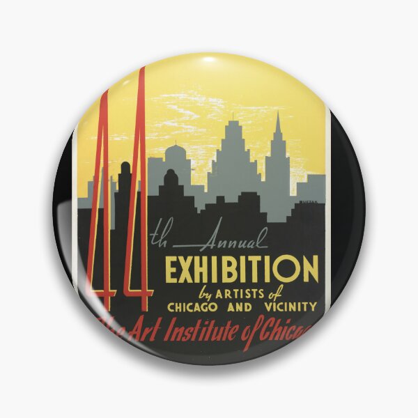 Item preview, Vintage Chicago Art Poster | 44th Annual Exhibition 1940 | Art Deco Style | WPA Art Project | Art Institute of Chicago | Travel Print designed and sold by artofuniverse.