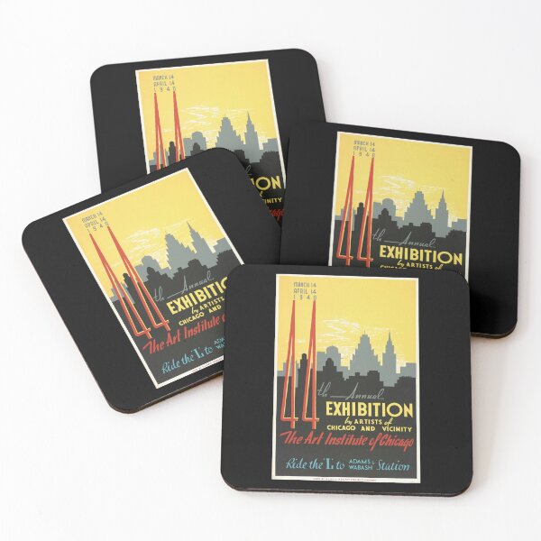 Item preview, Vintage Chicago Art Poster | 44th Annual Exhibition 1940 | Art Deco Style | WPA Art Project | Art Institute of Chicago | Travel Print designed and sold by artofuniverse.
