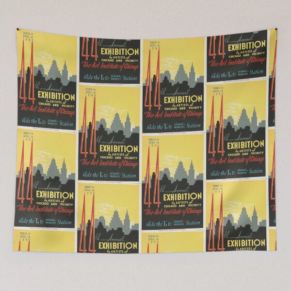 Item preview, Vintage Chicago Art Poster | 44th Annual Exhibition 1940 | Art Deco Style | WPA Art Project | Art Institute of Chicago | Travel Print designed and sold by artofuniverse.
