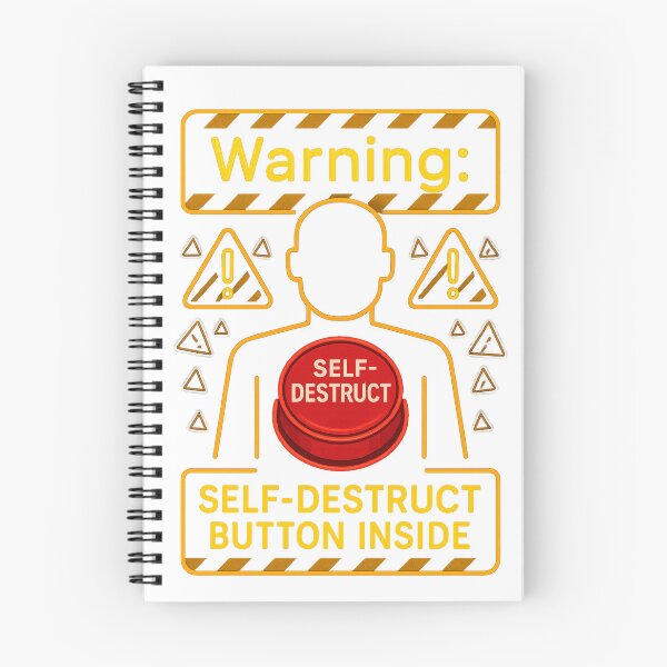 Item preview, Self-Destruct Button Inside – Funny Anxiety Techcore Warning designed and sold by VibeSnax.