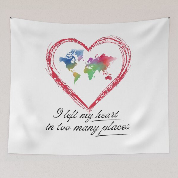 Item preview, I Left my Heart in too many places (Minimalistic Design for Travel Lover 3) designed and sold by Lydian Dreams.