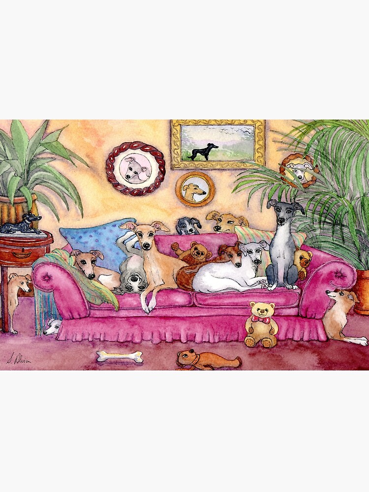 Thumbnail 2 of 2, Jigsaw Puzzle, This Sofa Is Taken – Whippets and Greyhounds in Charge designed and sold by SusanAlisonArt.