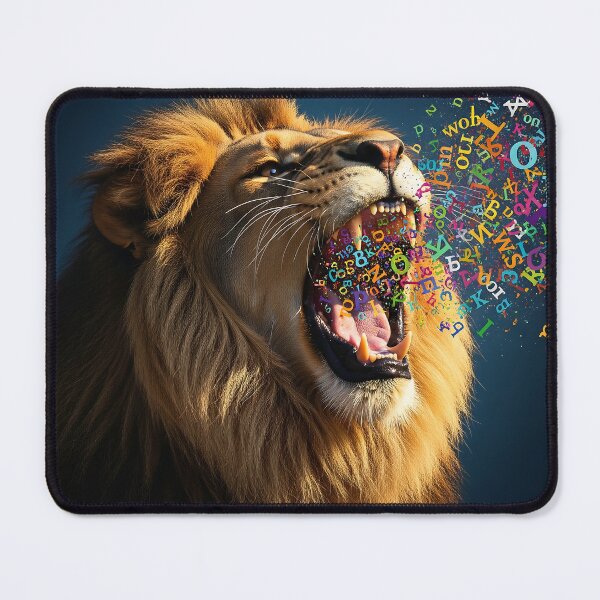 Item preview, Roaring Lion Words Letters Creativity Communication Art designed and sold by Wild-way Art.