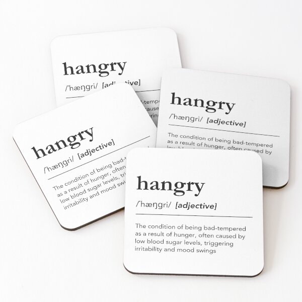 Item preview, Funny Hangry Definition, Foodie Word, Minimalist Typography designed and sold by lagunaklein.