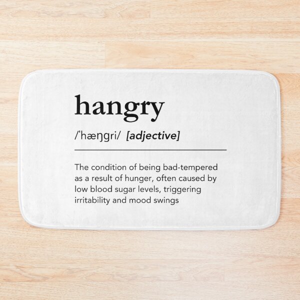 Artikelvorschau, Lustige Hangry-Definition, Foodie-Wort, minimalistische Typografie entworfen und verkauft von lagunaklein.