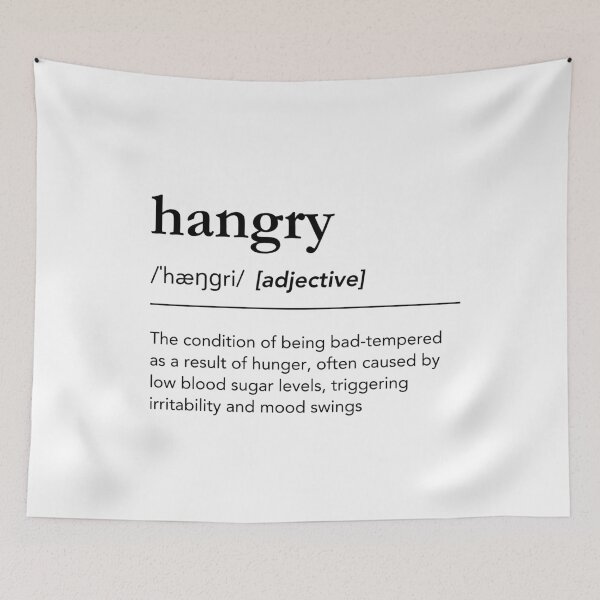 Item preview, Funny Hangry Definition, Foodie Word, Minimalist Typography designed and sold by lagunaklein.