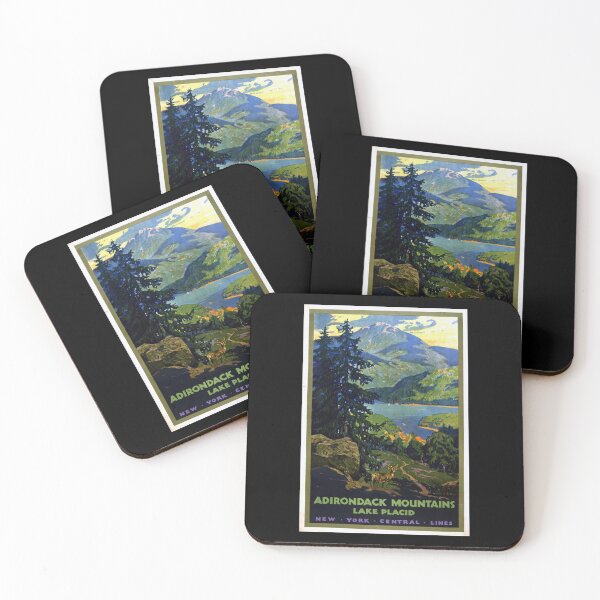 Item preview, Vintage Travel Poster | Adirondack Mountains & Lake Placid Art | Walter L. Greene | New York Central Lines | Railroad Decor designed and sold by artofuniverse.